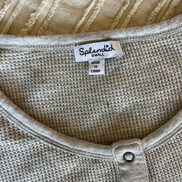Splendid Classic Thermal Henley Size Small Light Grey - Picture 6 of 8